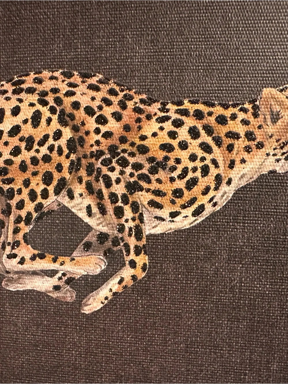 14x11 cheetah wild art print with glitter embellishment beautiful frame